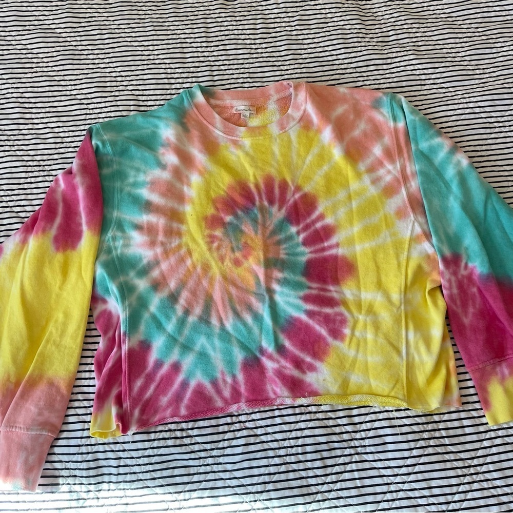 Colorful Cropped Tie-Dye‎ Sweatshirt